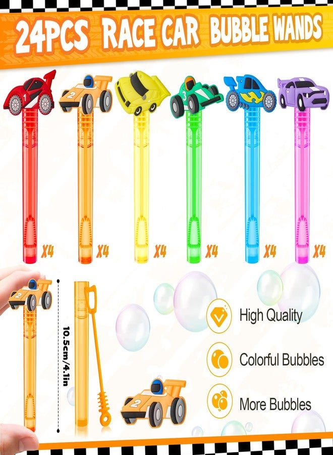 Winrayk Race Car Party Favors, 24Pcs Cars Themed Mini Bubble Wands for Kids Bubbles Bulk with Detachable Topper (6 Styles & Colors), Summer Pool Beach Birthday Supply Goody Bag Stuffer Classroom Prize - Image 2
